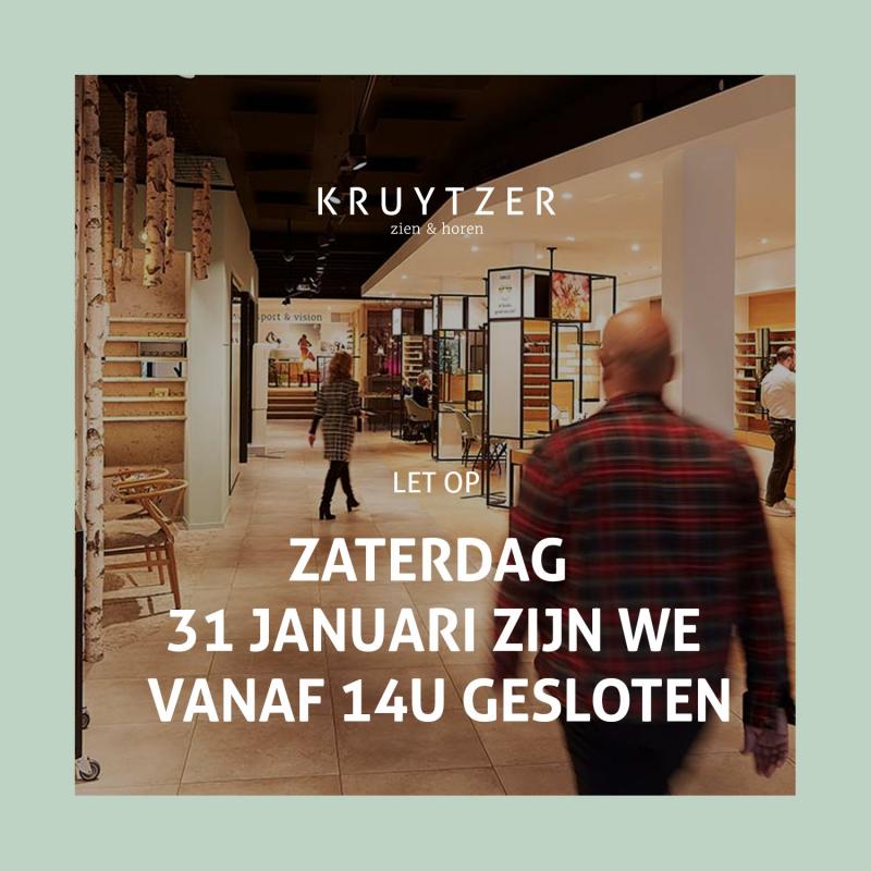 ⚠️Let op: zaterdag 31 januari vanaf 14.00 uur gesloten. ⚠️